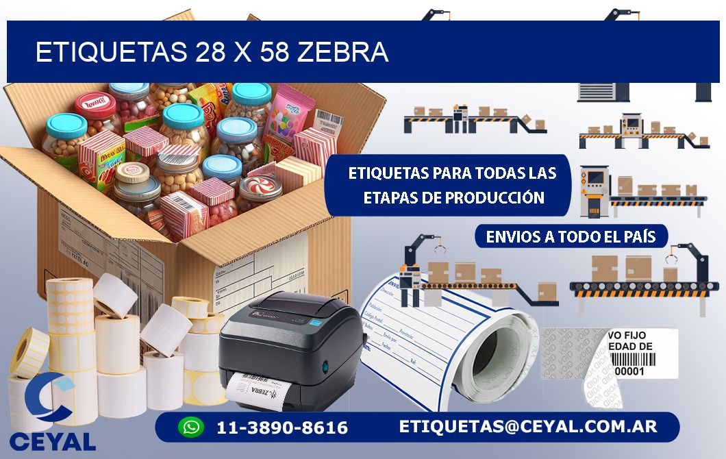 ETIQUETAS 28 x 58 ZEBRA