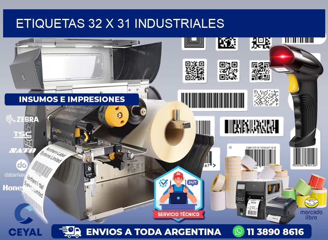 ETIQUETAS 32 x 31 INDUSTRIALES