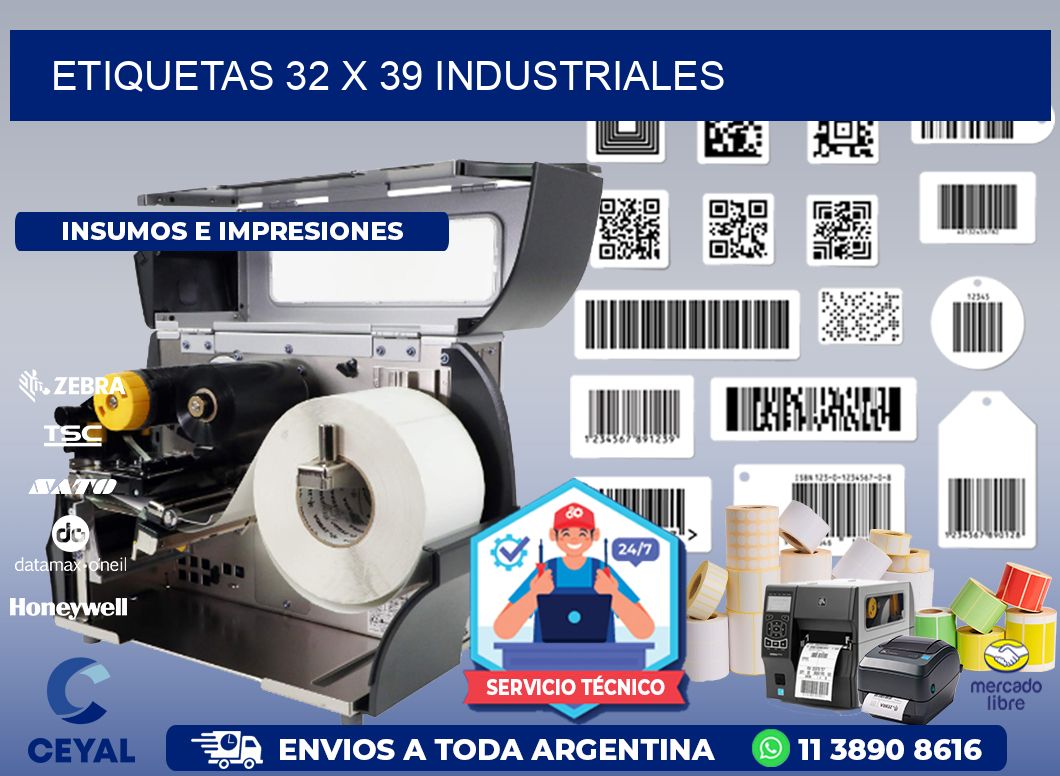 ETIQUETAS 32 x 39 INDUSTRIALES