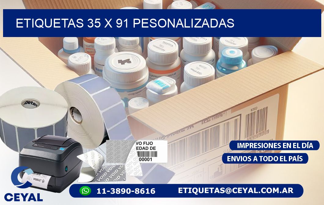 ETIQUETAS 35 x 91 PESONALIZADAS