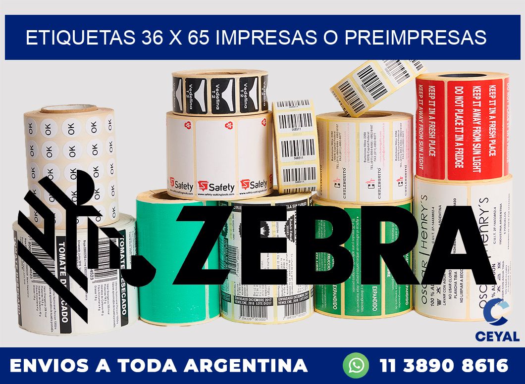 ETIQUETAS 36 x 65 IMPRESAS O PREIMPRESAS