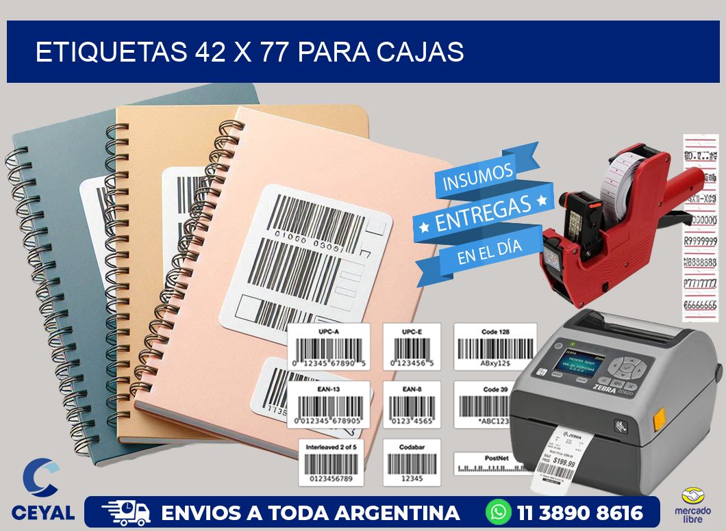 ETIQUETAS 42 x 77 PARA CAJAS