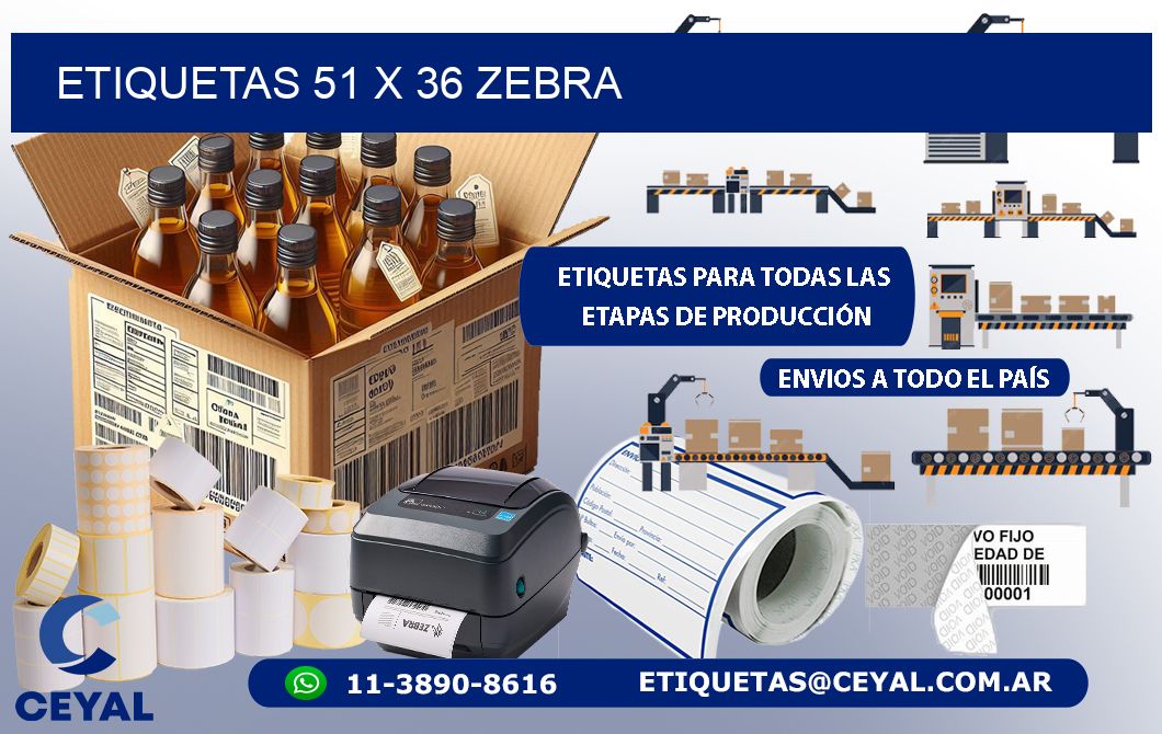 ETIQUETAS 51 x 36 ZEBRA