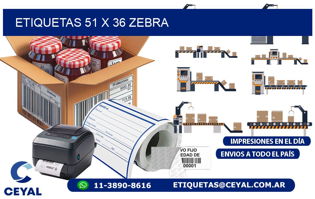 ETIQUETAS 51 x 36 ZEBRA
