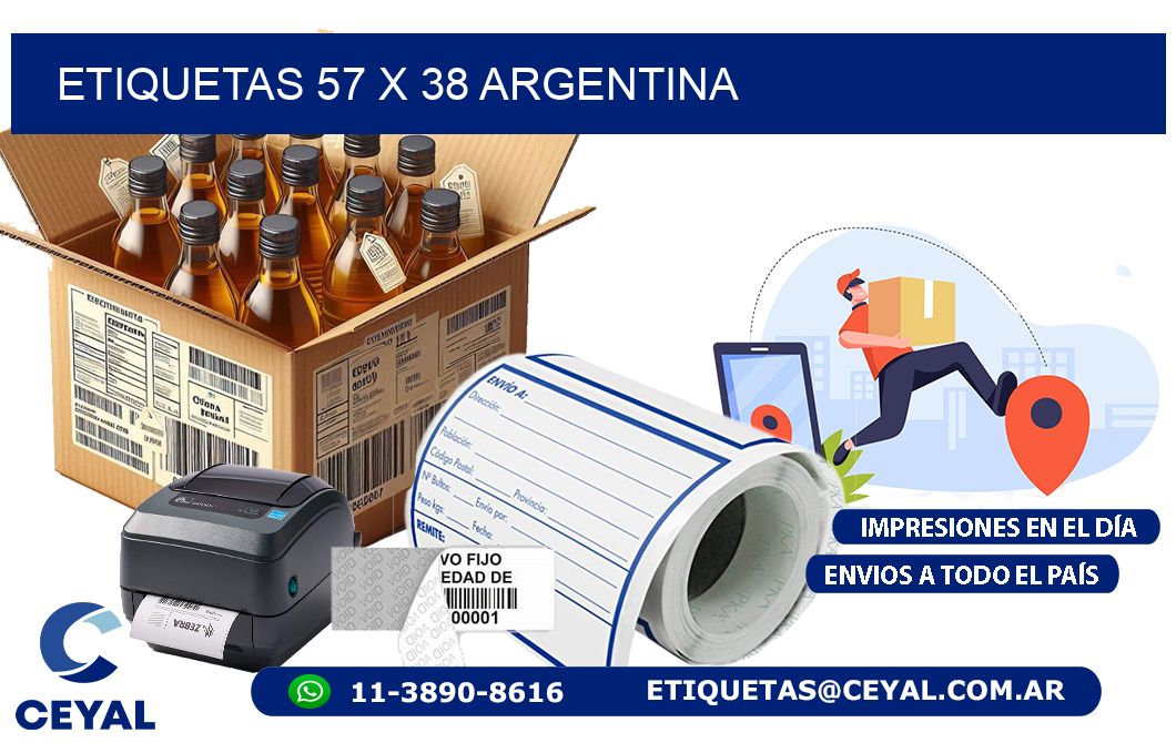 ETIQUETAS 57 x 38 ARGENTINA
