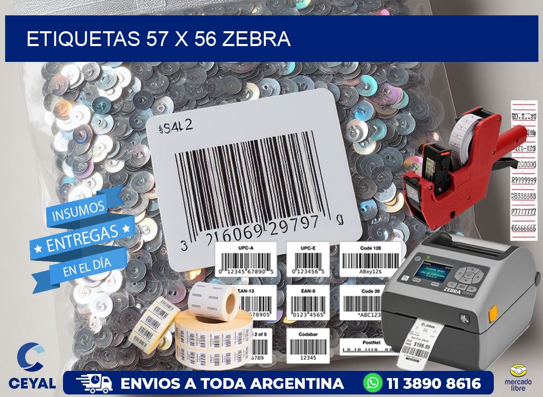 ETIQUETAS 57 x 56 ZEBRA