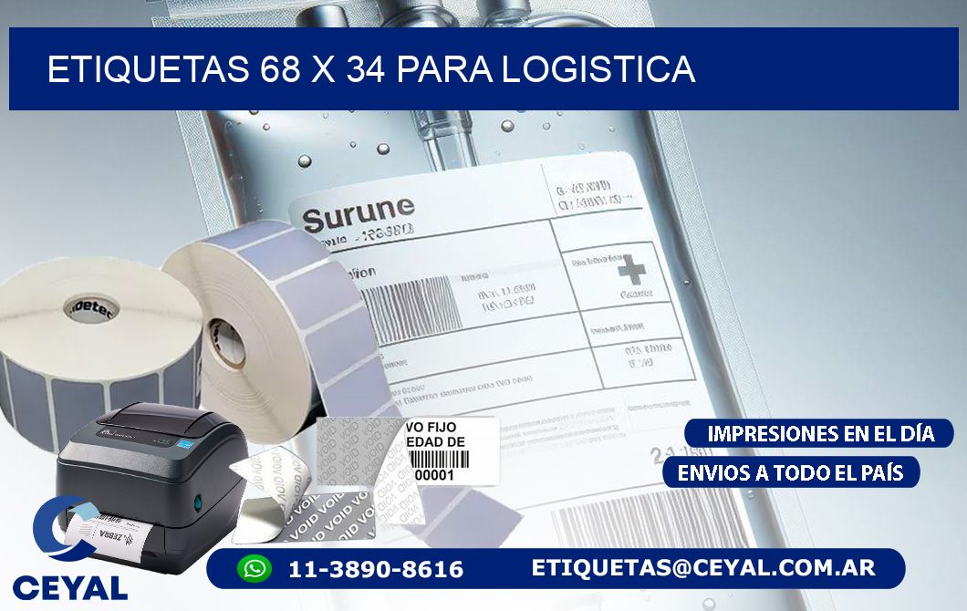 ETIQUETAS 68 x 34 PARA LOGISTICA
