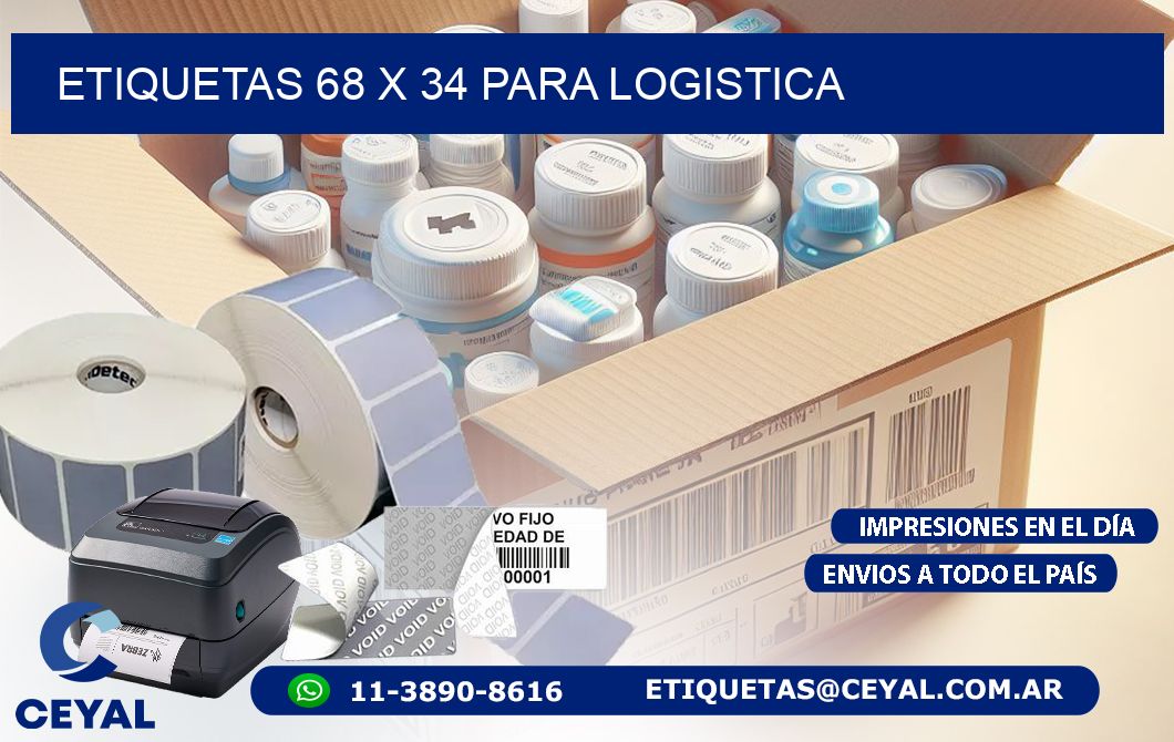 ETIQUETAS 68 x 34 PARA LOGISTICA