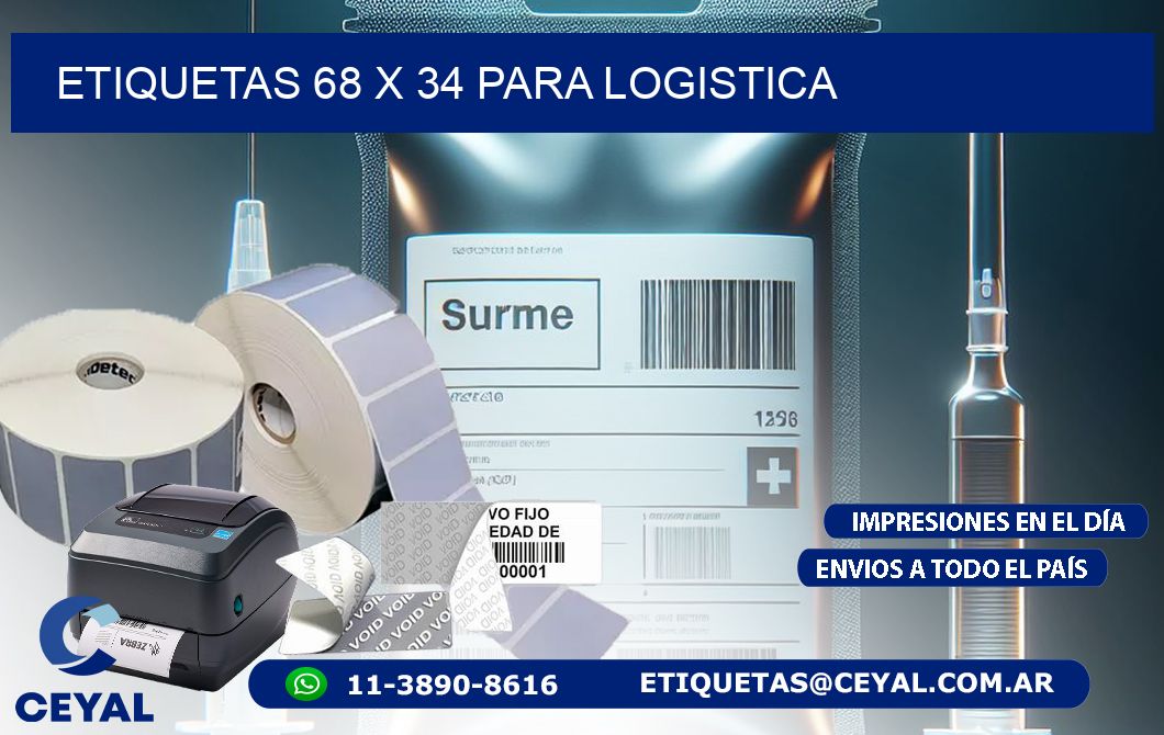 ETIQUETAS 68 x 34 PARA LOGISTICA