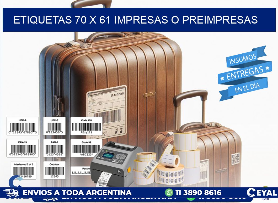 ETIQUETAS 70 x 61 IMPRESAS O PREIMPRESAS