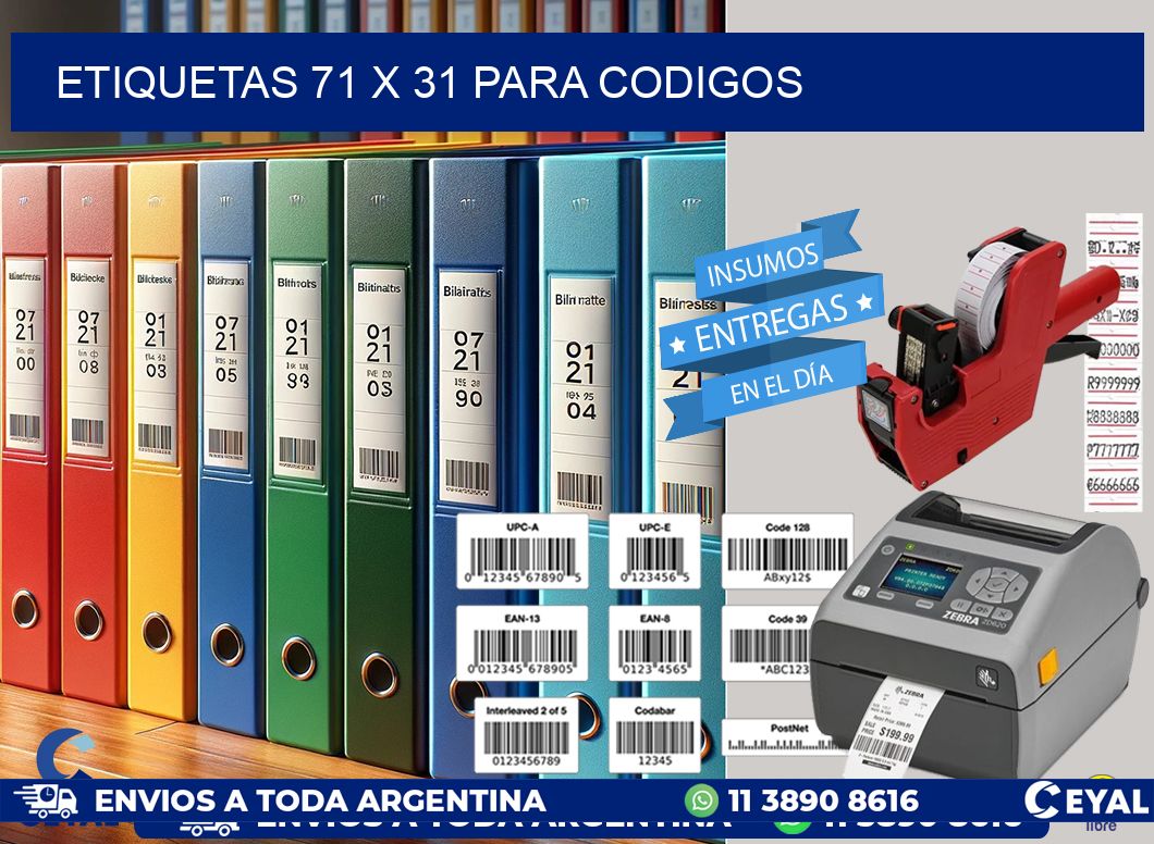 ETIQUETAS 71 x 31 PARA CODIGOS