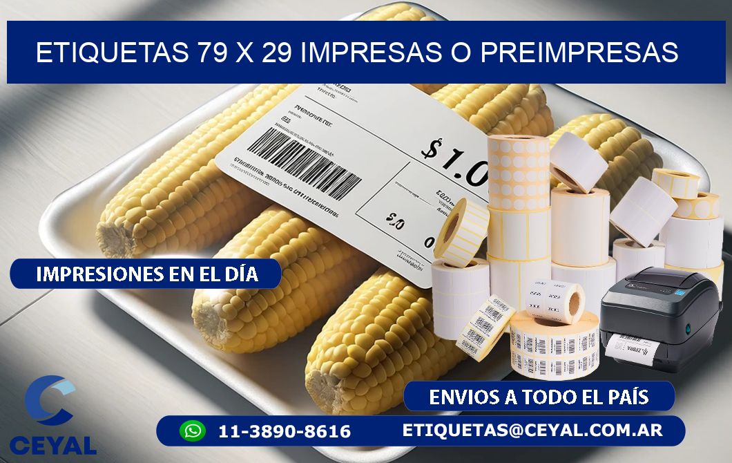 ETIQUETAS 79 x 29 IMPRESAS O PREIMPRESAS