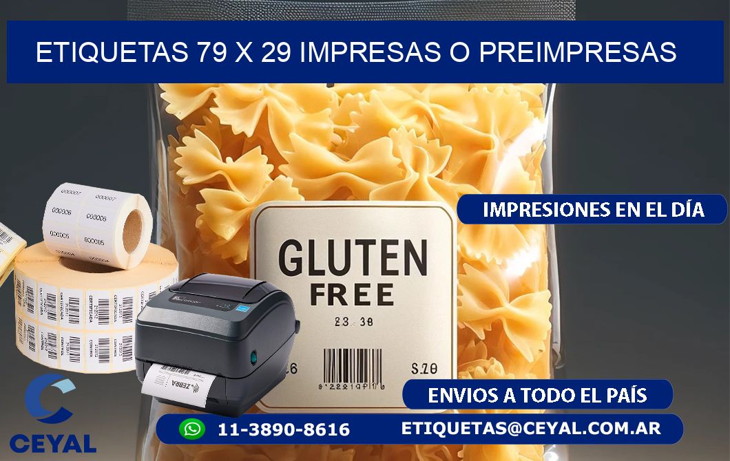 ETIQUETAS 79 x 29 IMPRESAS O PREIMPRESAS