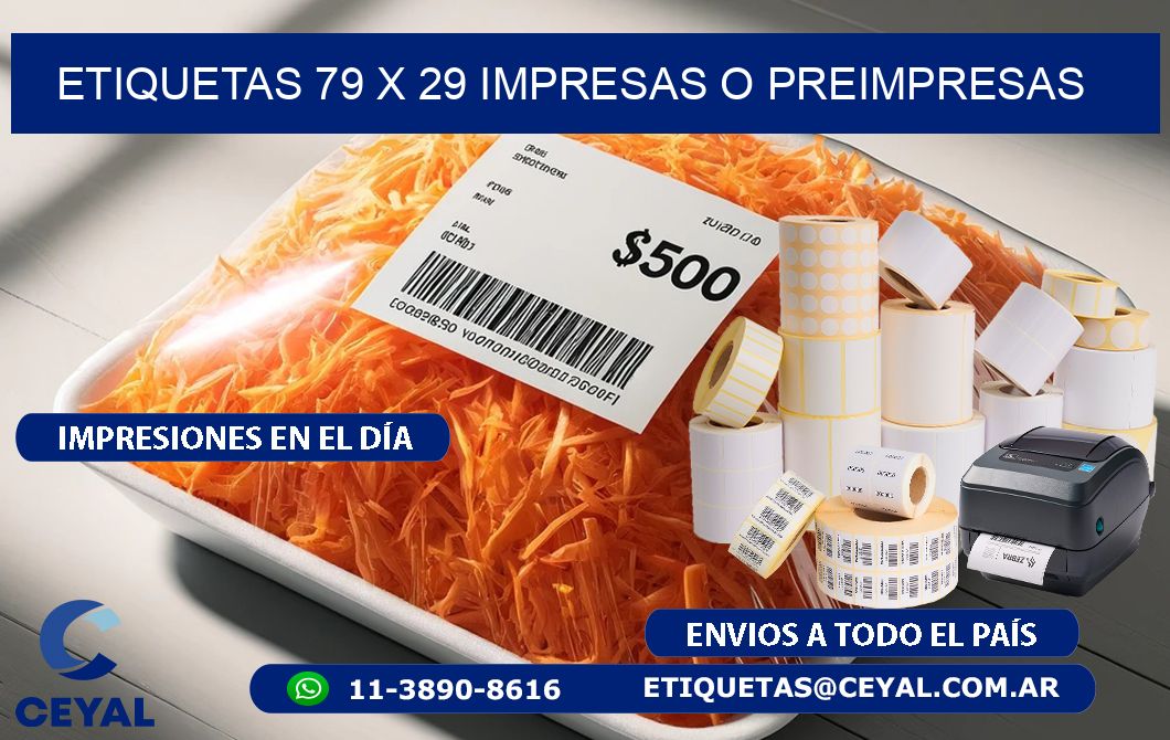 ETIQUETAS 79 x 29 IMPRESAS O PREIMPRESAS