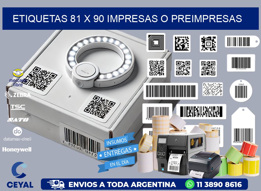 ETIQUETAS 81 x 90 IMPRESAS O PREIMPRESAS