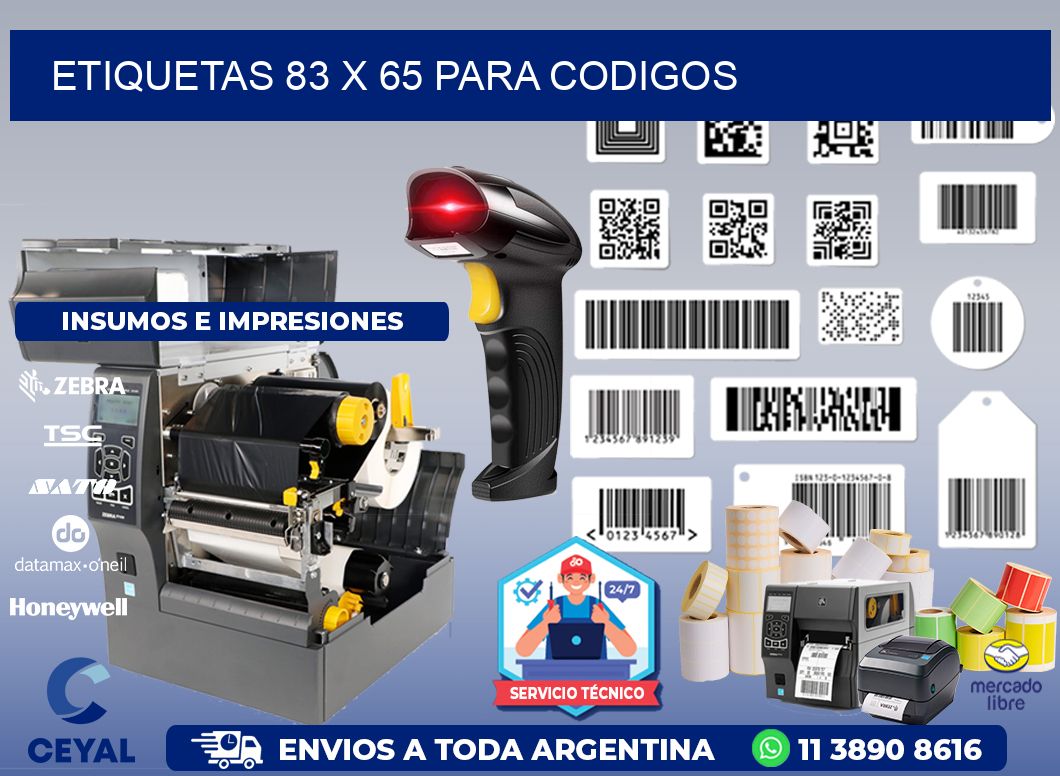 ETIQUETAS 83 x 65 PARA CODIGOS