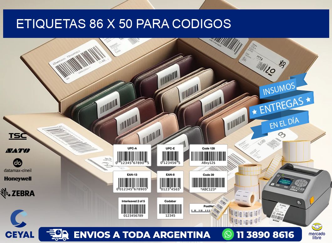 ETIQUETAS 86 x 50 PARA CODIGOS