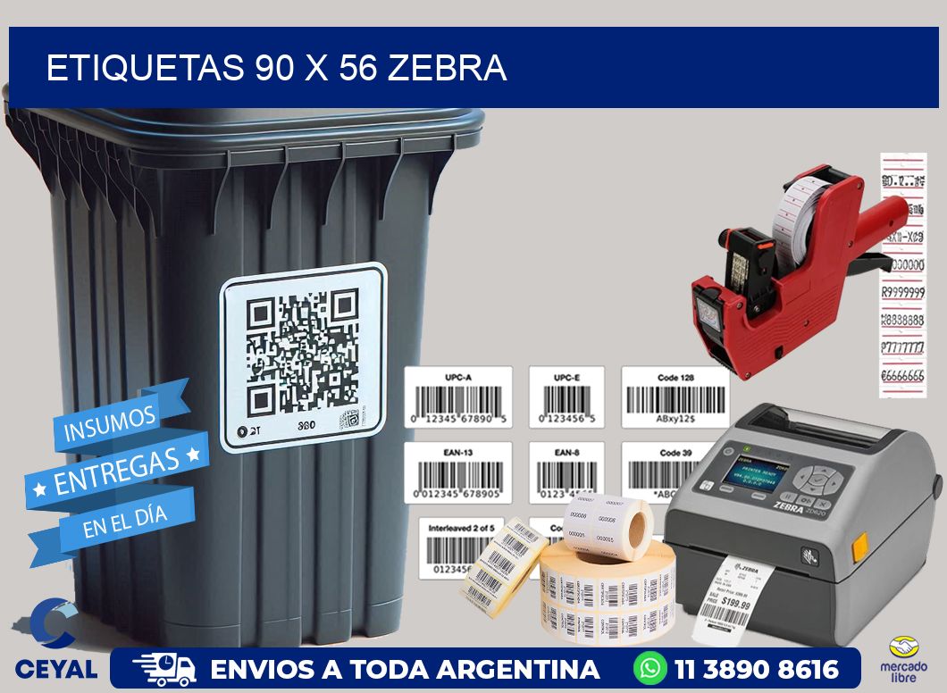 ETIQUETAS 90 x 56 ZEBRA