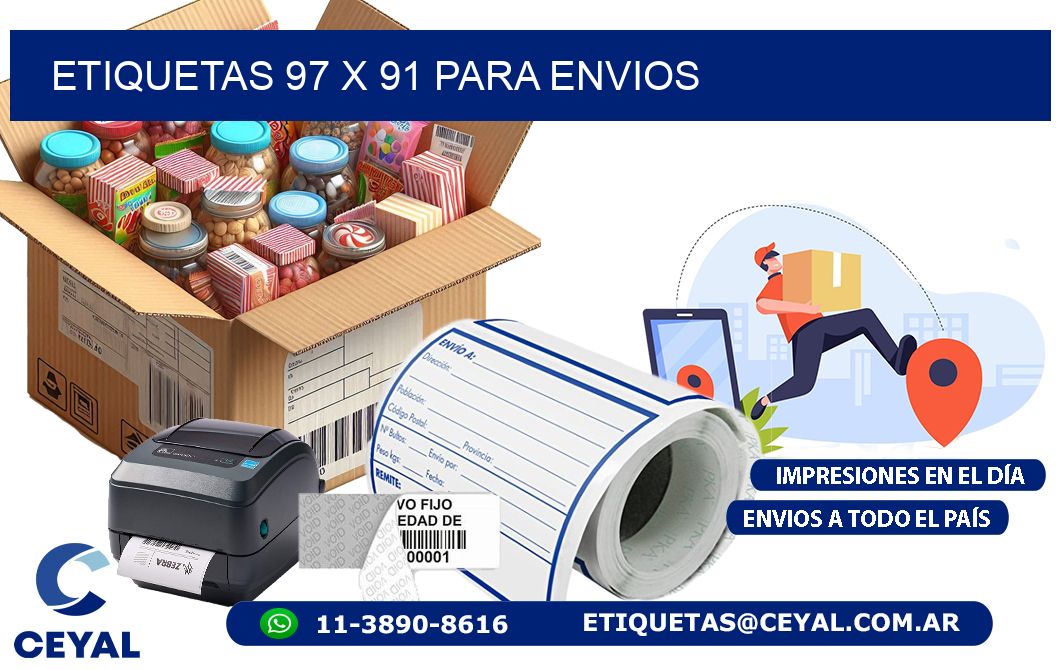 ETIQUETAS 97 x 91 PARA ENVIOS