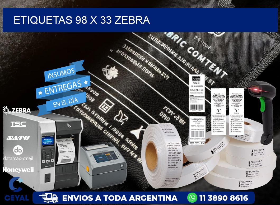 ETIQUETAS 98 x 33 ZEBRA