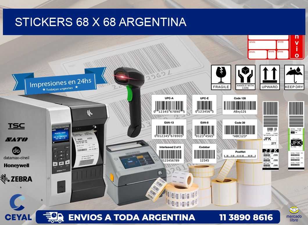 STICKERS 68 x 68 ARGENTINA