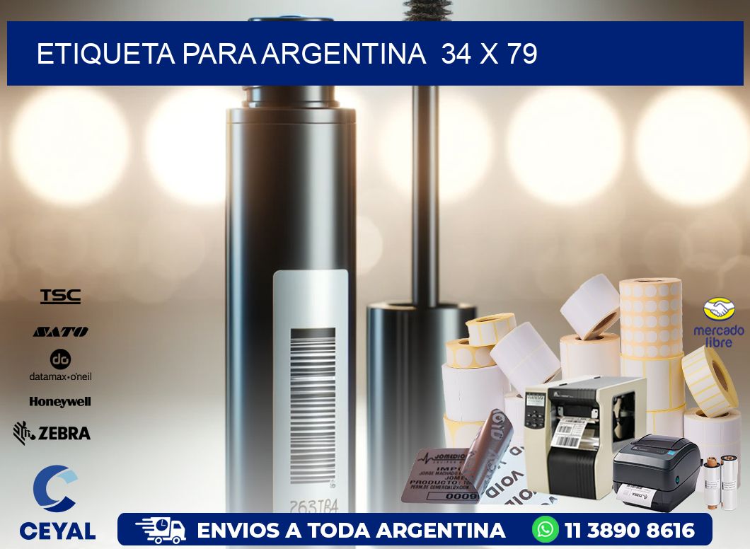 etiqueta para Argentina  34 x 79