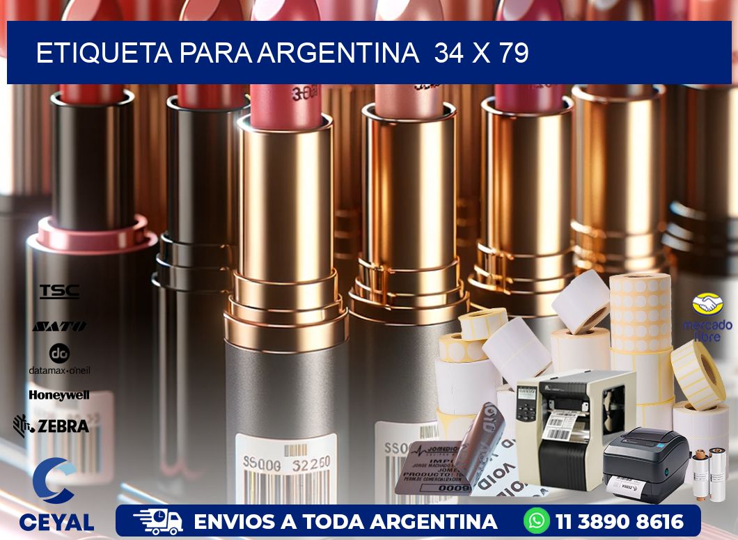 etiqueta para Argentina  34 x 79