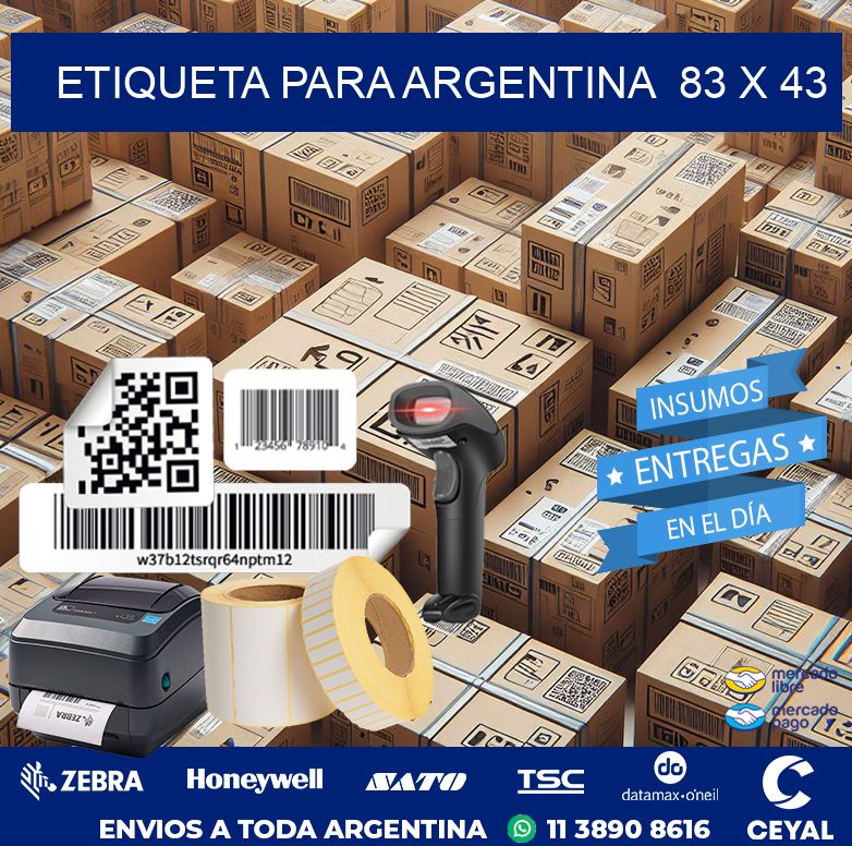 etiqueta para Argentina  83 x 43