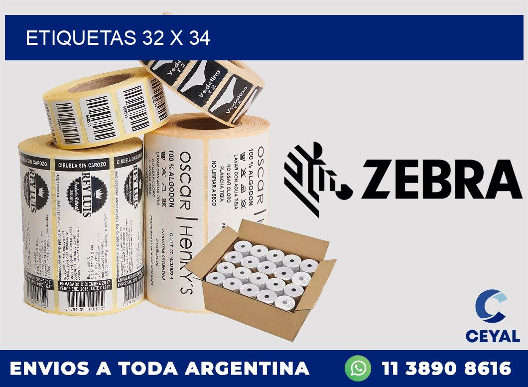 etiquetas 32 x 34