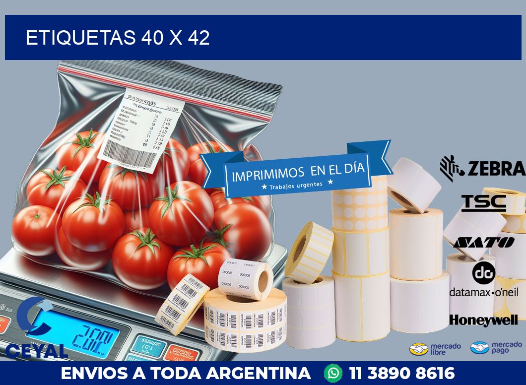 etiquetas 40 x 42