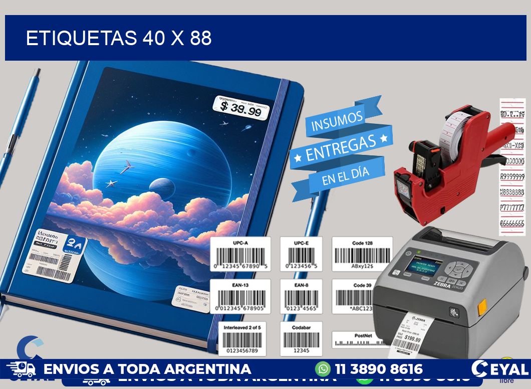 etiquetas 40 x 88