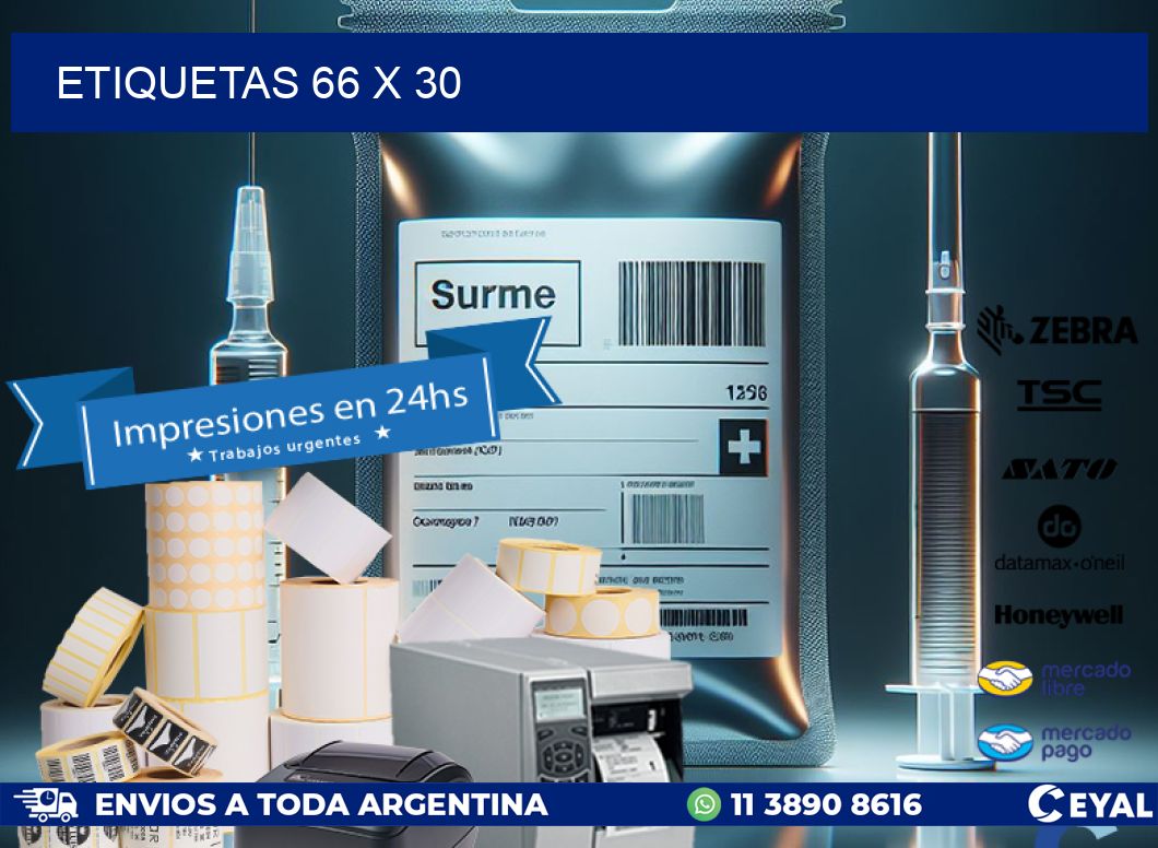 etiquetas 66 x 30
