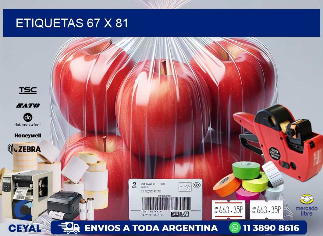 etiquetas 67 x 81