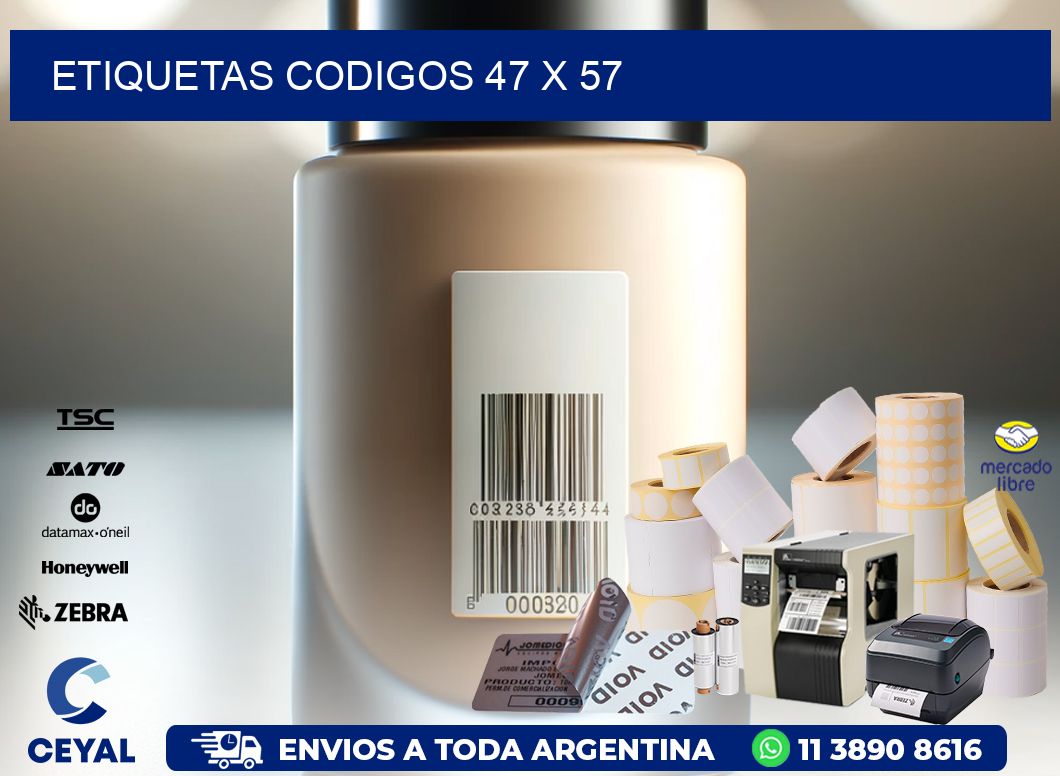 etiquetas codigos 47 x 57