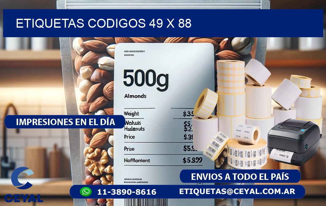 etiquetas codigos 49 x 88