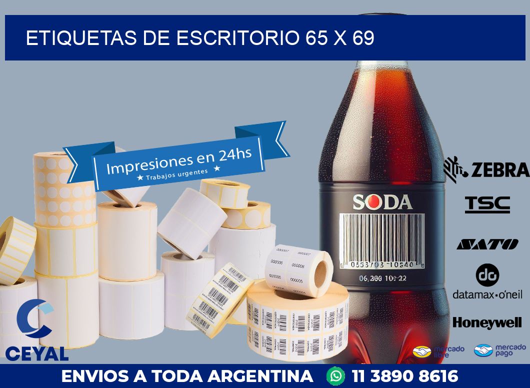 etiquetas de escritorio 65 x 69