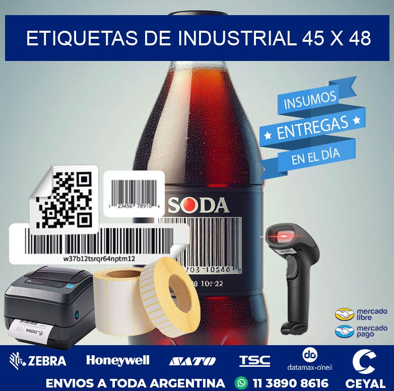 etiquetas de industrial 45 x 48