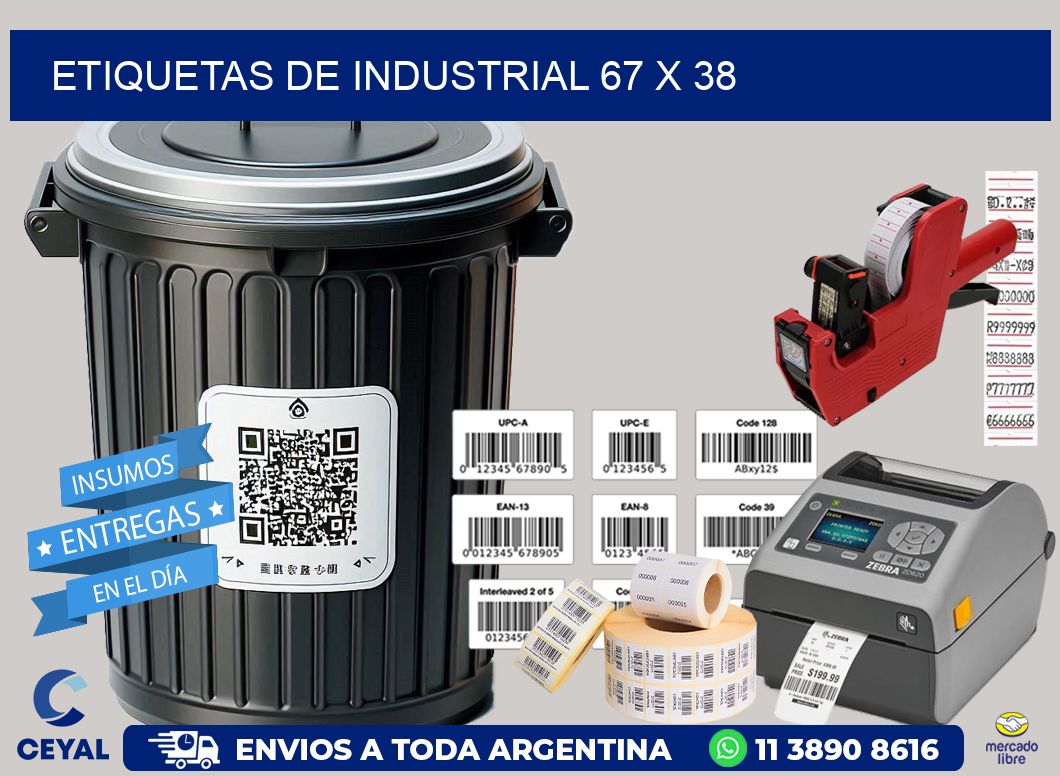 etiquetas de industrial 67 x 38