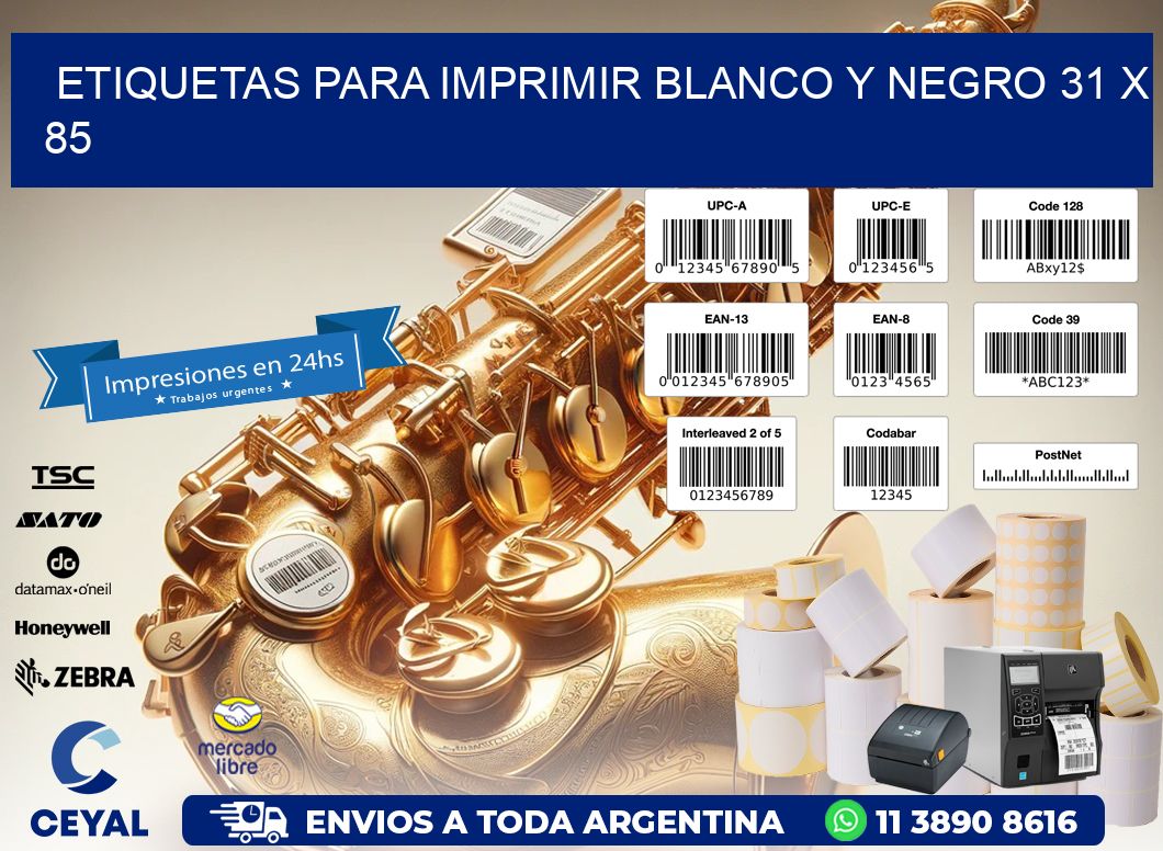 etiquetas para imprimir blanco y negro 31 x 85