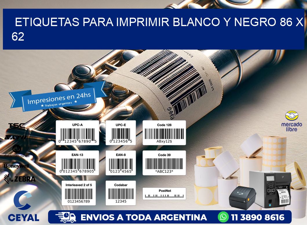 etiquetas para imprimir blanco y negro 86 x 62