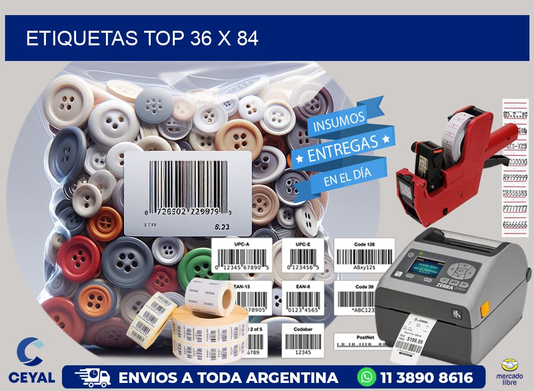 etiquetas top 36 x 84