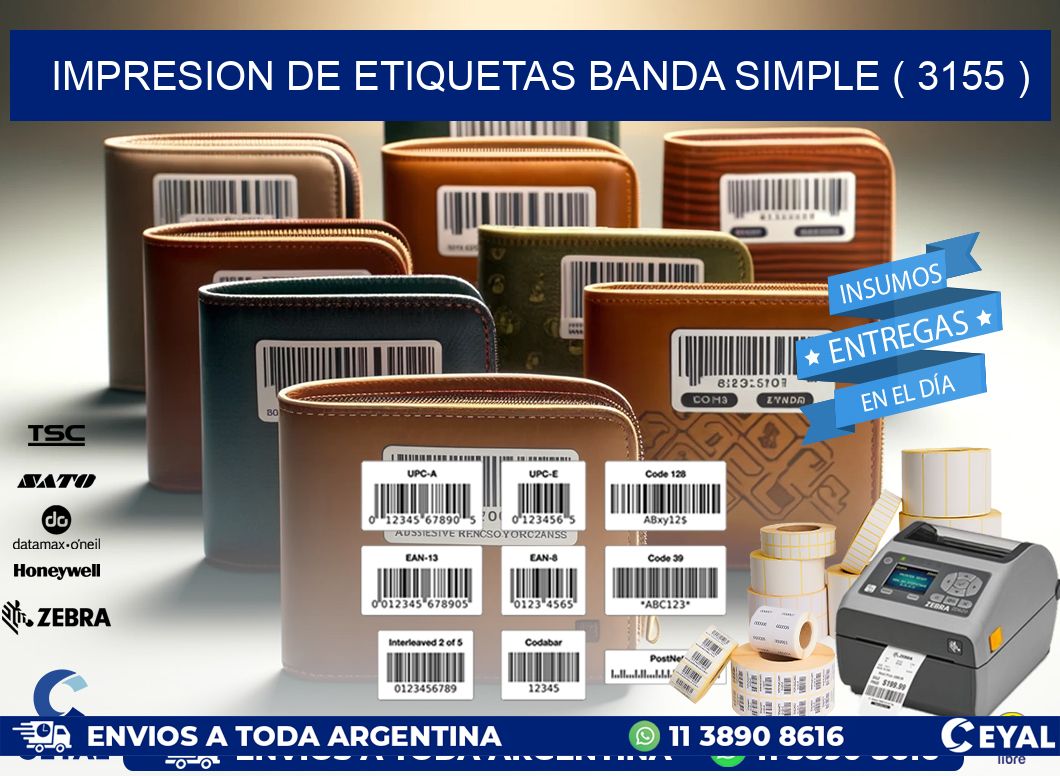 impresion de etiquetas banda simple ( 3155 )