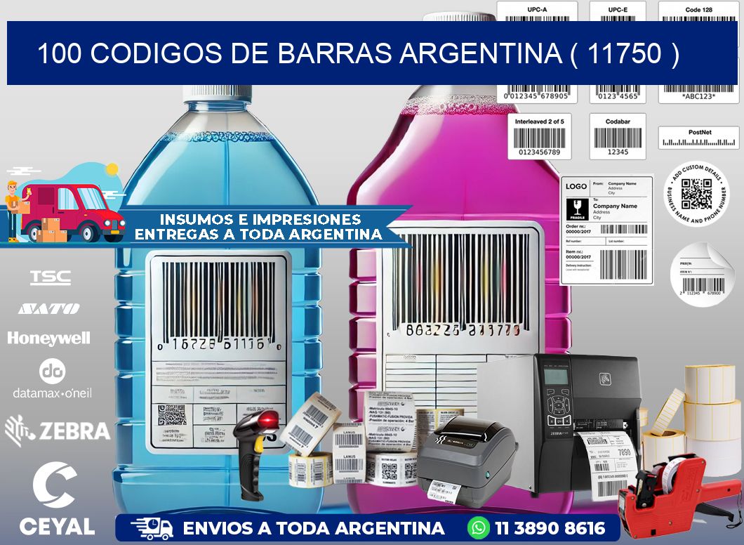 100 codigos de barras argentina ( 11750 )