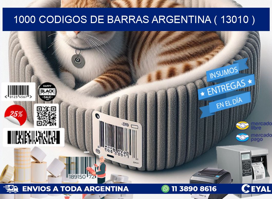1000 codigos de barras argentina ( 13010 )
