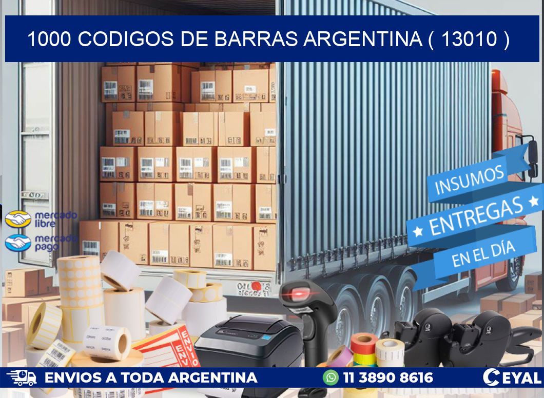 1000 codigos de barras argentina ( 13010 )