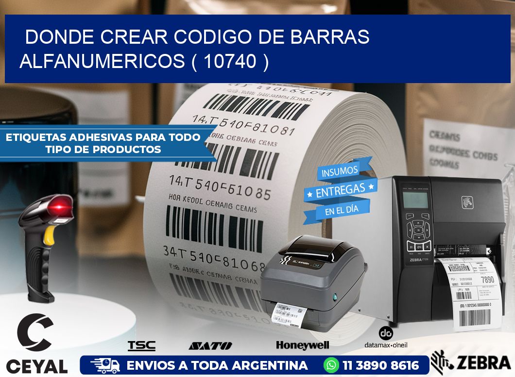 DONDE CREAR CODIGO DE BARRAS ALFANUMERICOS ( 10740 )