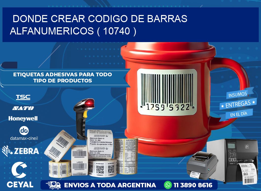 DONDE CREAR CODIGO DE BARRAS ALFANUMERICOS ( 10740 )