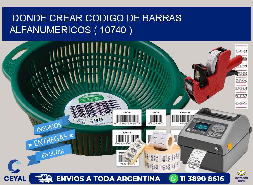 DONDE CREAR CODIGO DE BARRAS ALFANUMERICOS ( 10740 )