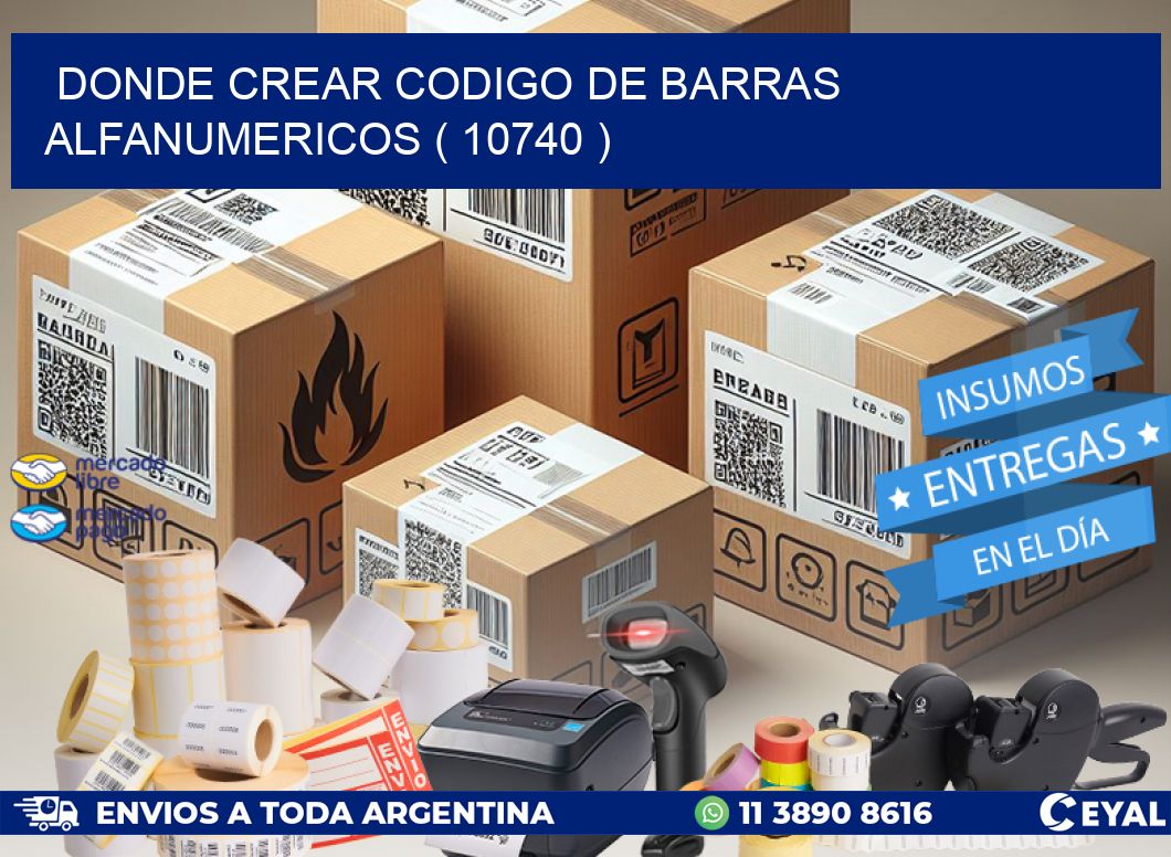 DONDE CREAR CODIGO DE BARRAS ALFANUMERICOS ( 10740 )