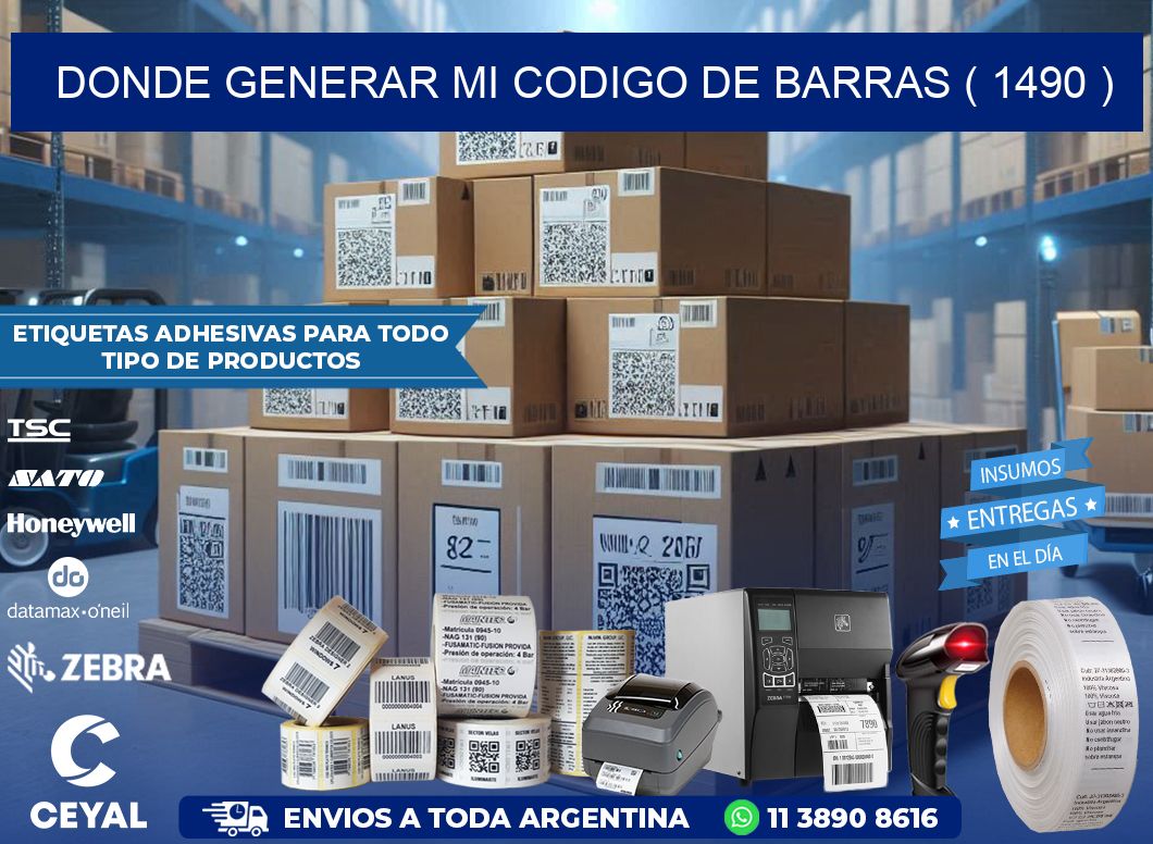 DONDE GENERAR MI CODIGO DE BARRAS ( 1490 )